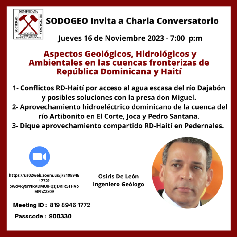Invitación a la Charla Aspectos Geológicos