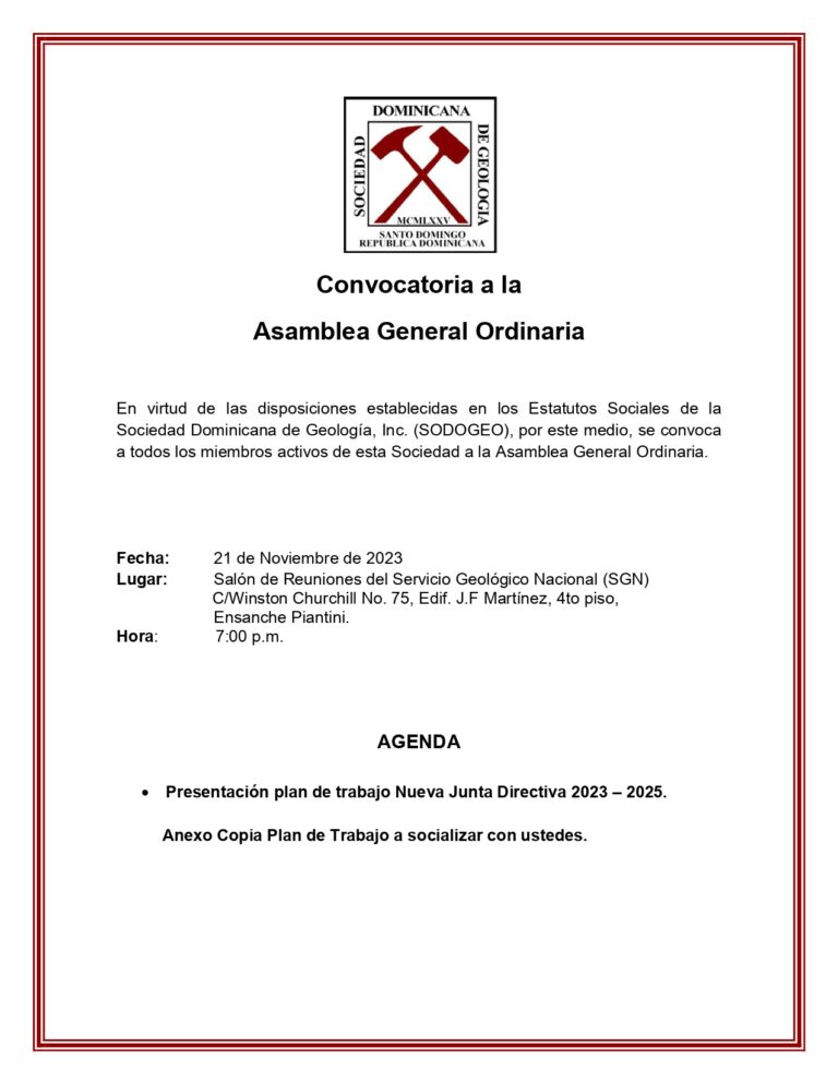 Convocatoria Asamblea General Ordinaria