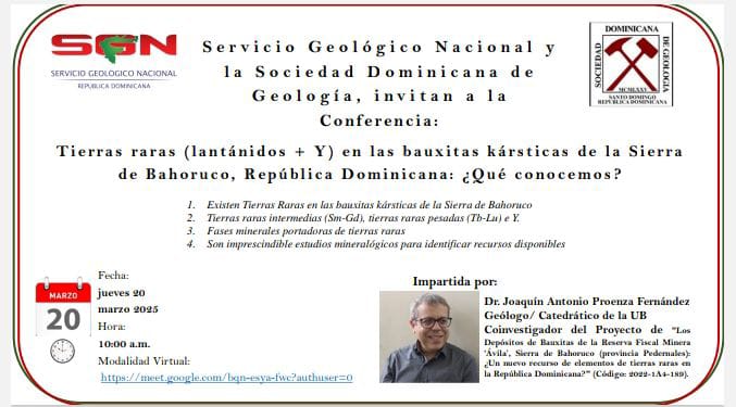 Servicio Geológico Nacional y la Sociedad Dominicana
