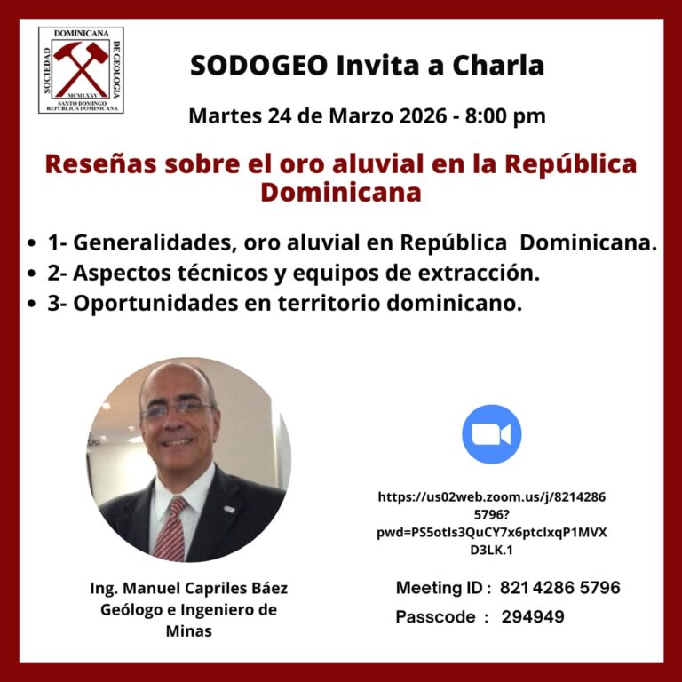 Charla Reseñas sobre el oro aluvial en Rep. Dom.