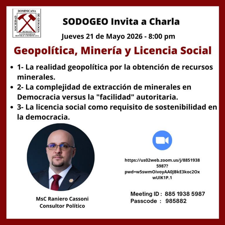 SODOGEO les invita a la charla Geopolítica, Minería y Licencia Social