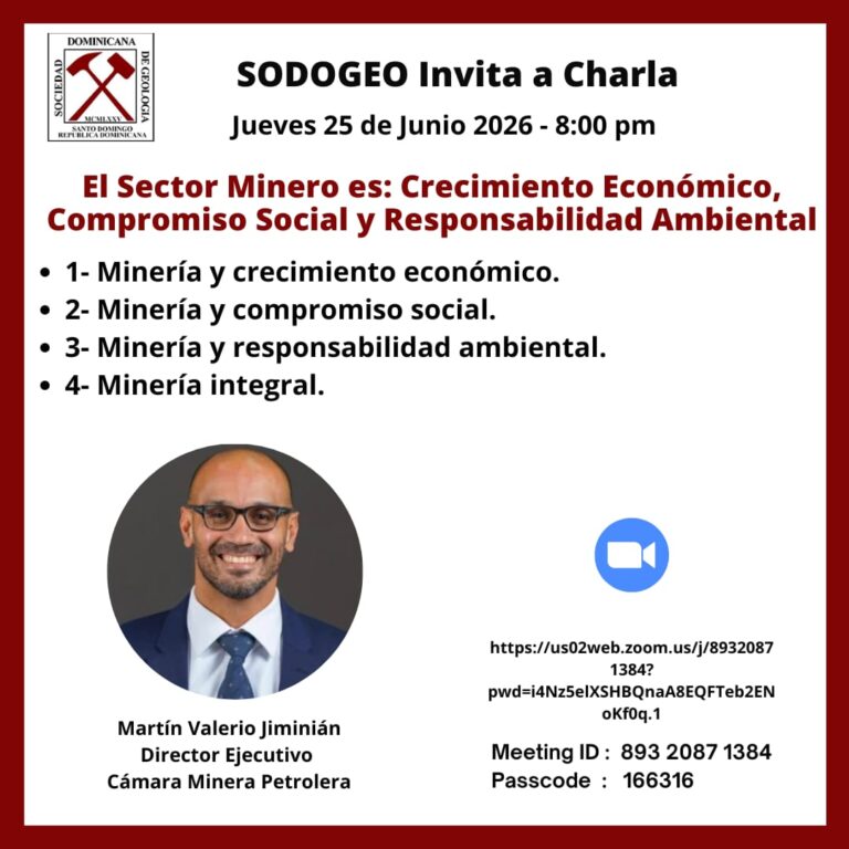 SODOGEO les invita a la charla El sector minero es: Crecimiento Económico, Compromiso Social y Responsabilidad Ambiental