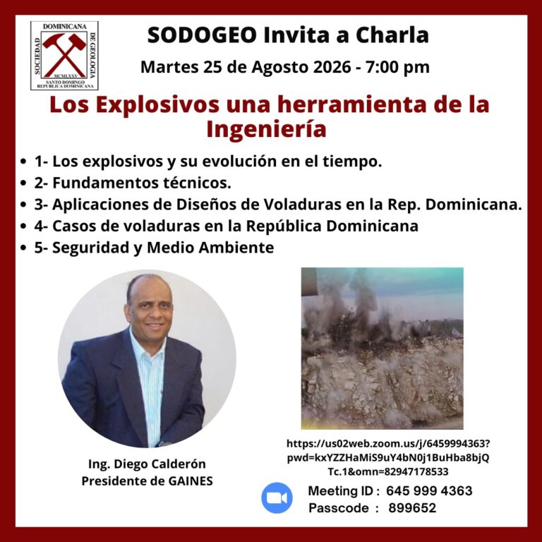 SODOGEO les invita a la charla Los Explosivos una herramienta de la Ingeniería